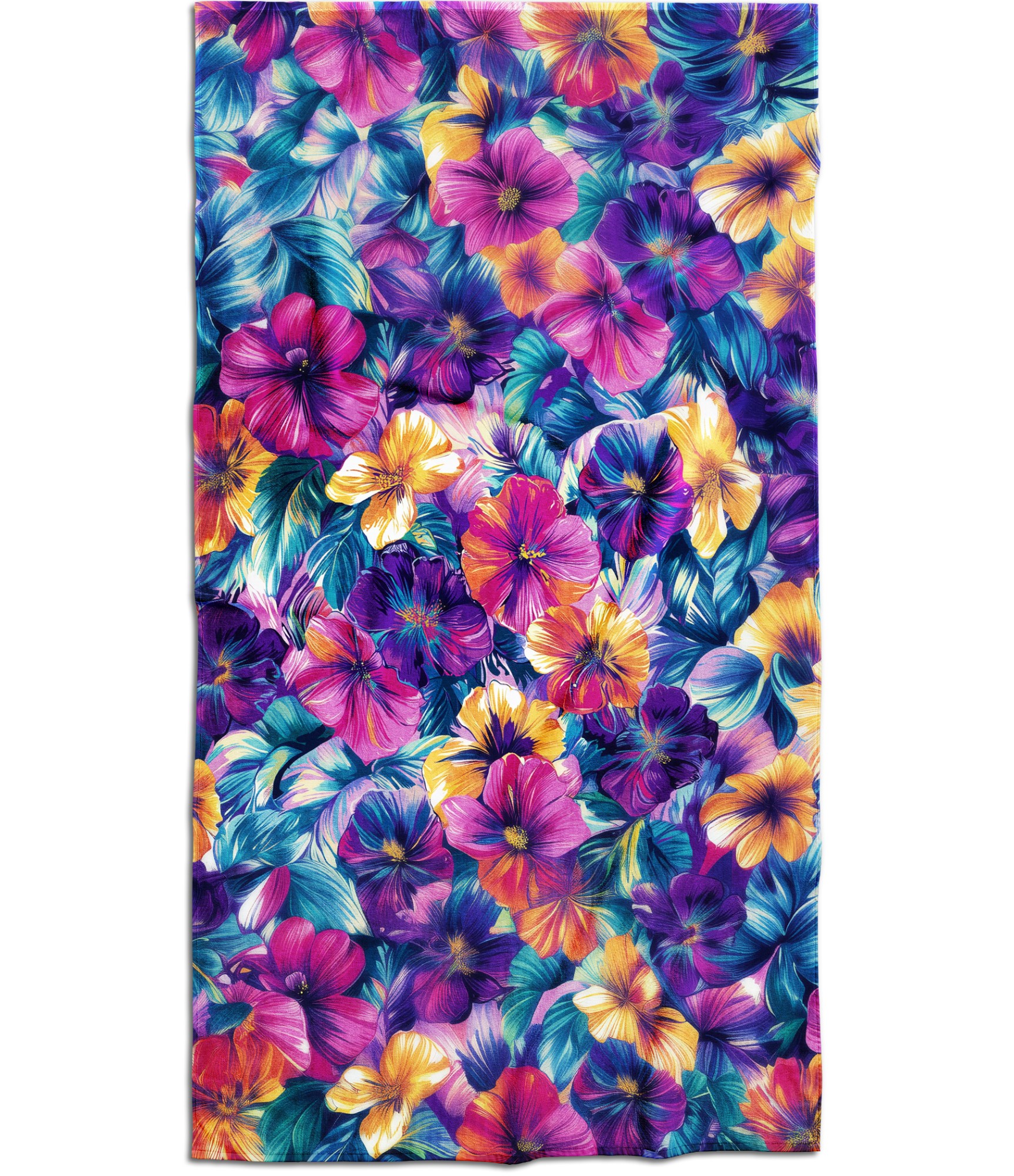 paplūdimio rankšluostis su gėlėmis