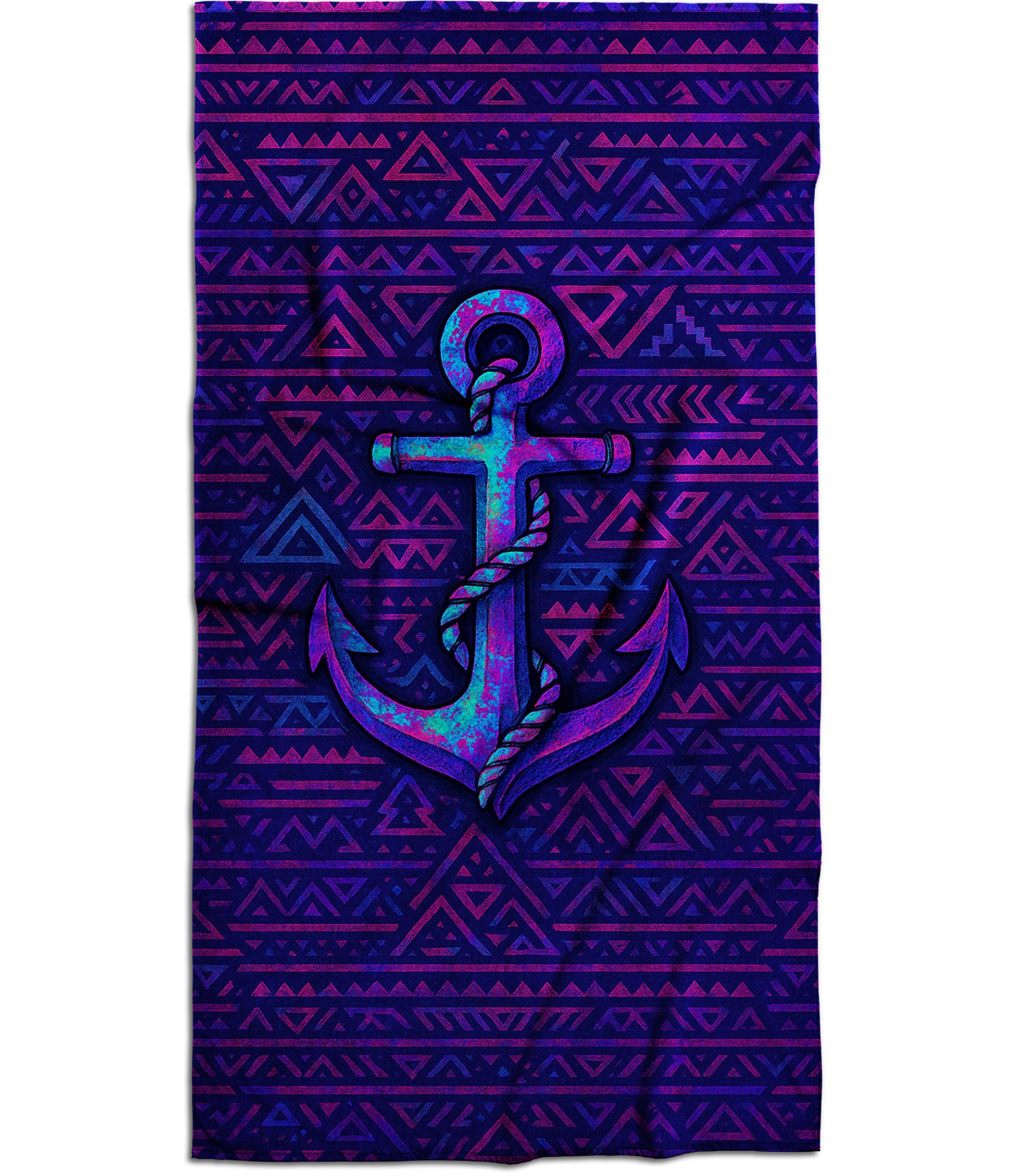 paplūdimio rankšluostis su inkaru mėlynas