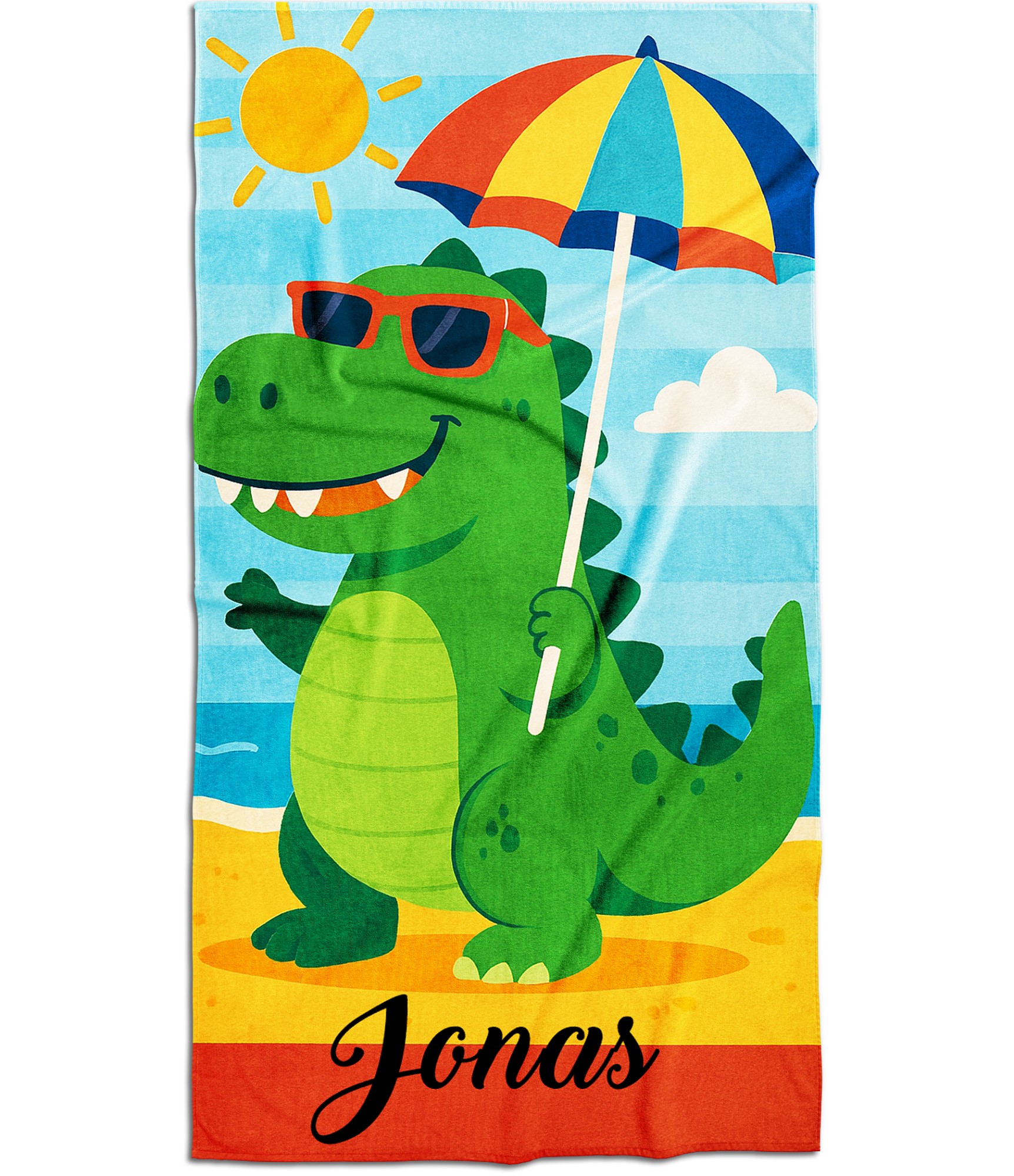 Bērnu dvielis 25-TW-001 vaikiškas rankšluostis dinozauras vardinis