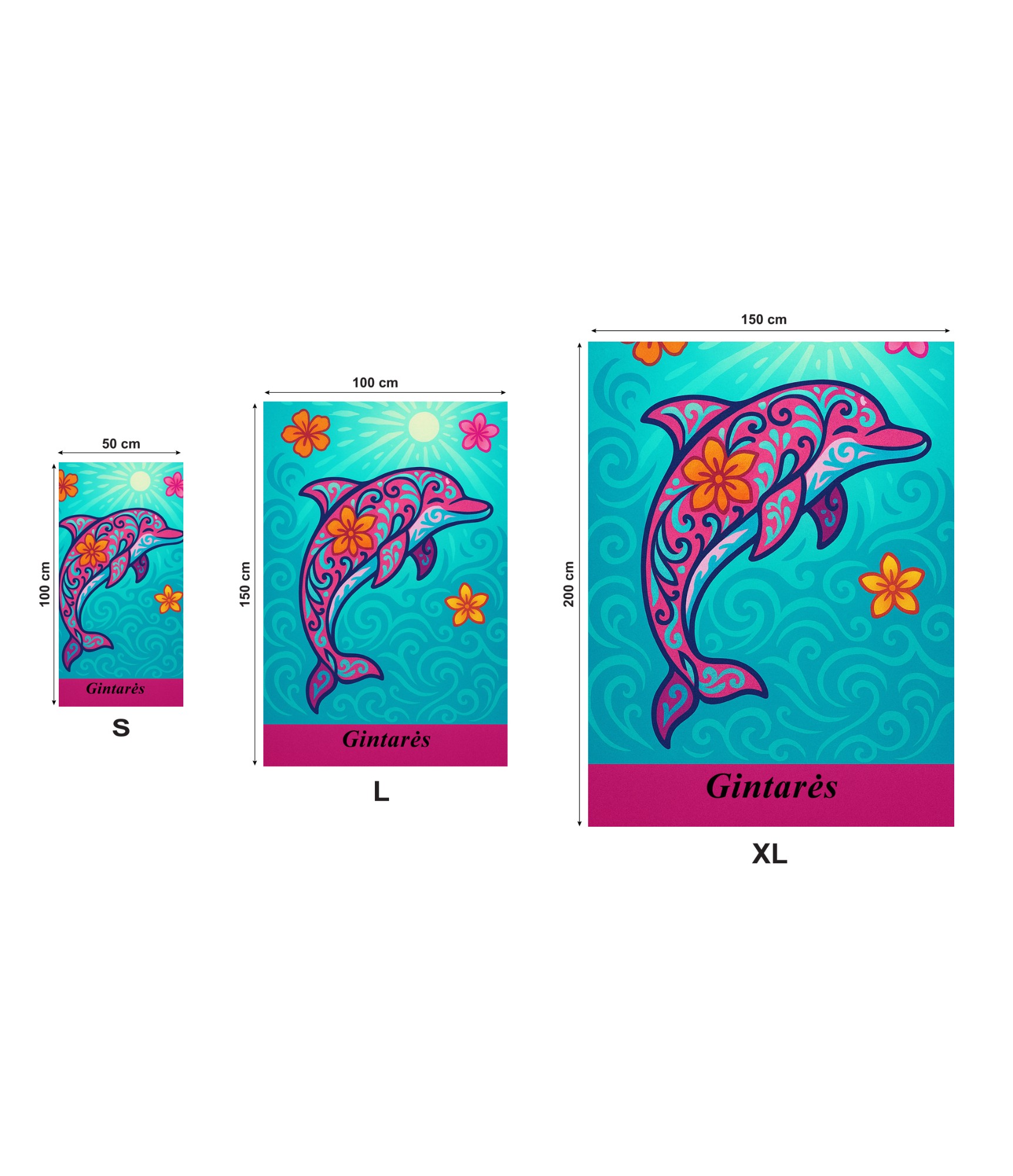 Vardinis rankšluostis Delfinas 25-TW-025 3 personalizuotas vardinis ranksluostis 3