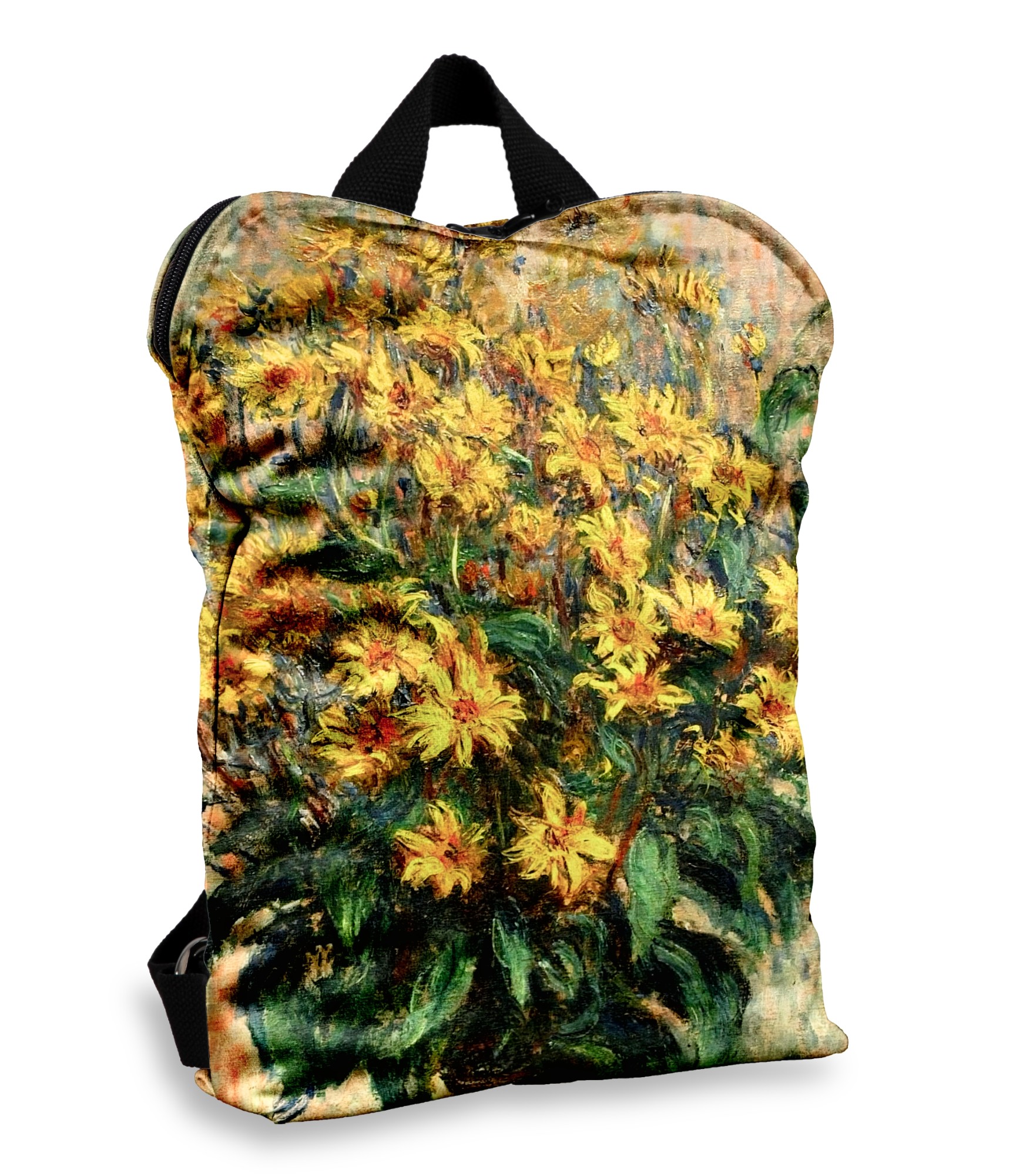 gėlėta moteriška kuprinė geltona