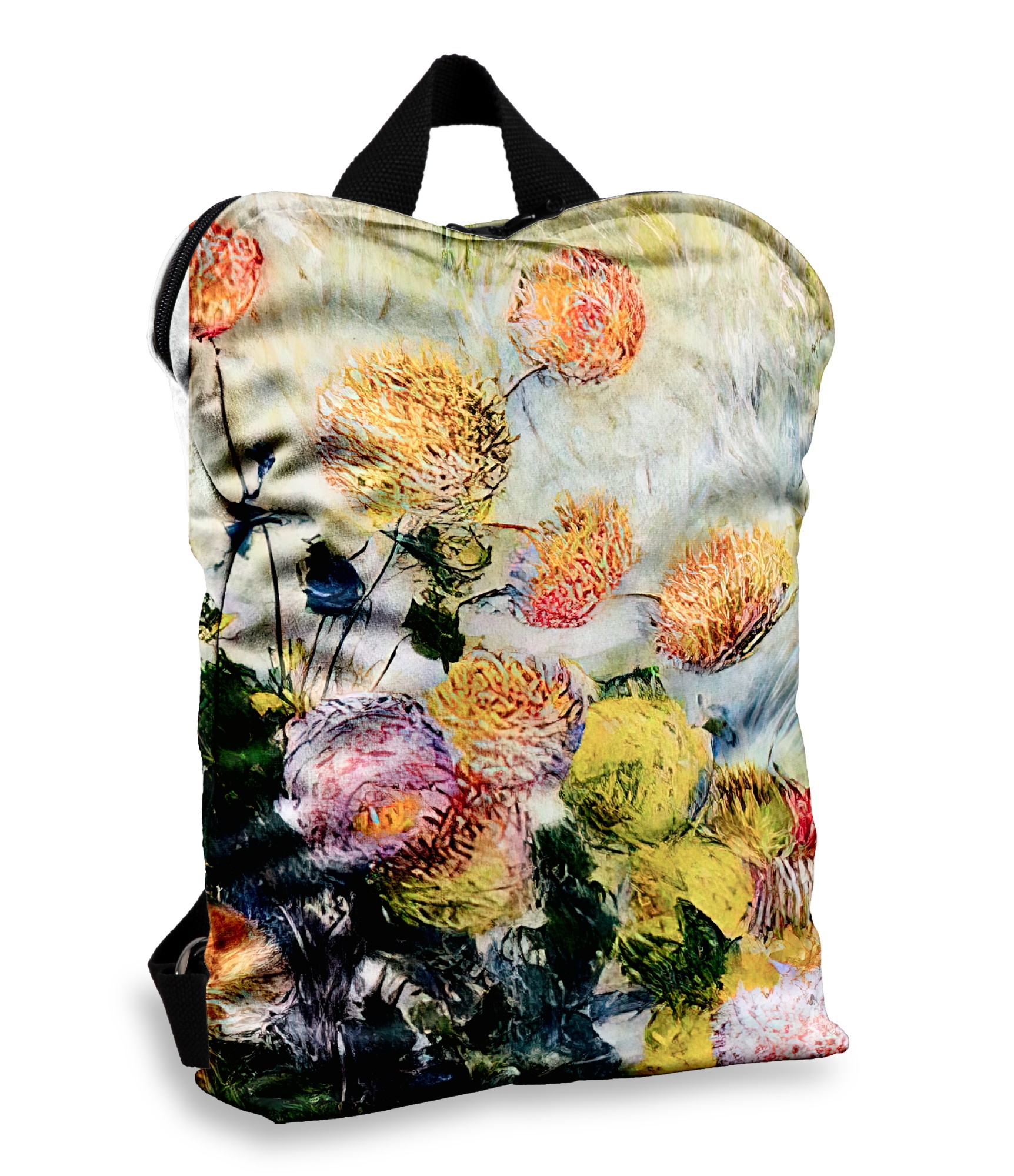 moteriška gėlėta kuprinė