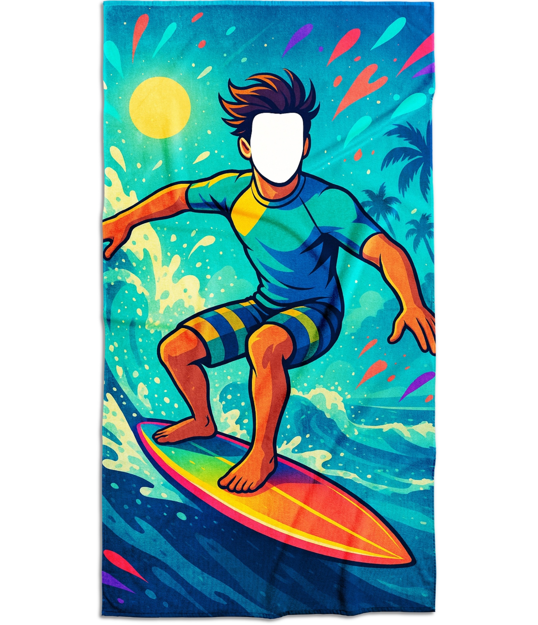 Dvielis ar jūsu seju 25-TW-152 Surfer 2 Rankšluostis su jūsų veidu, Surfer 2