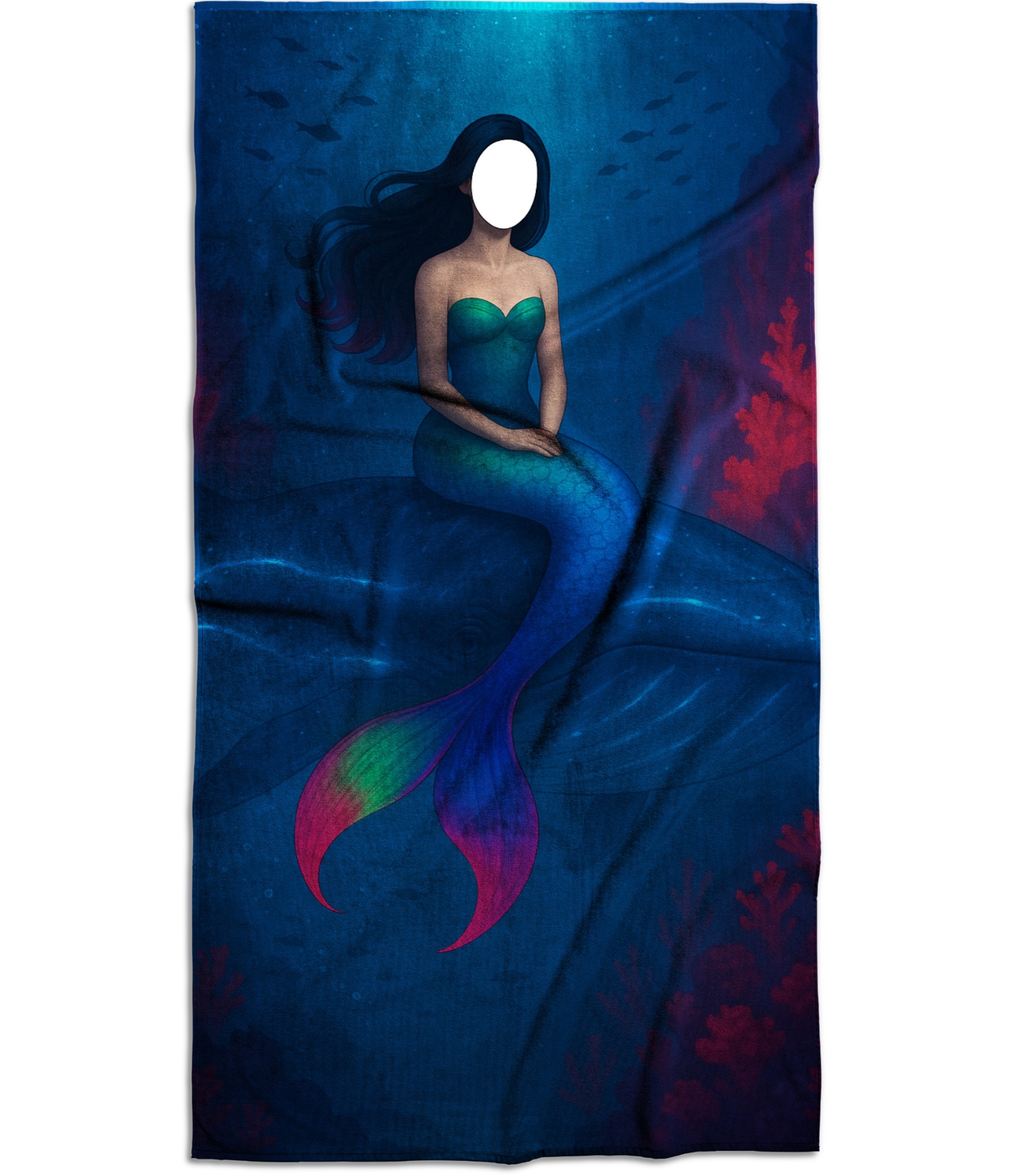 Dvielis ar jūsu seju 25-TW-159 Mermaid 2 Rankšluostis su jūsų veidu, Mermaid 2