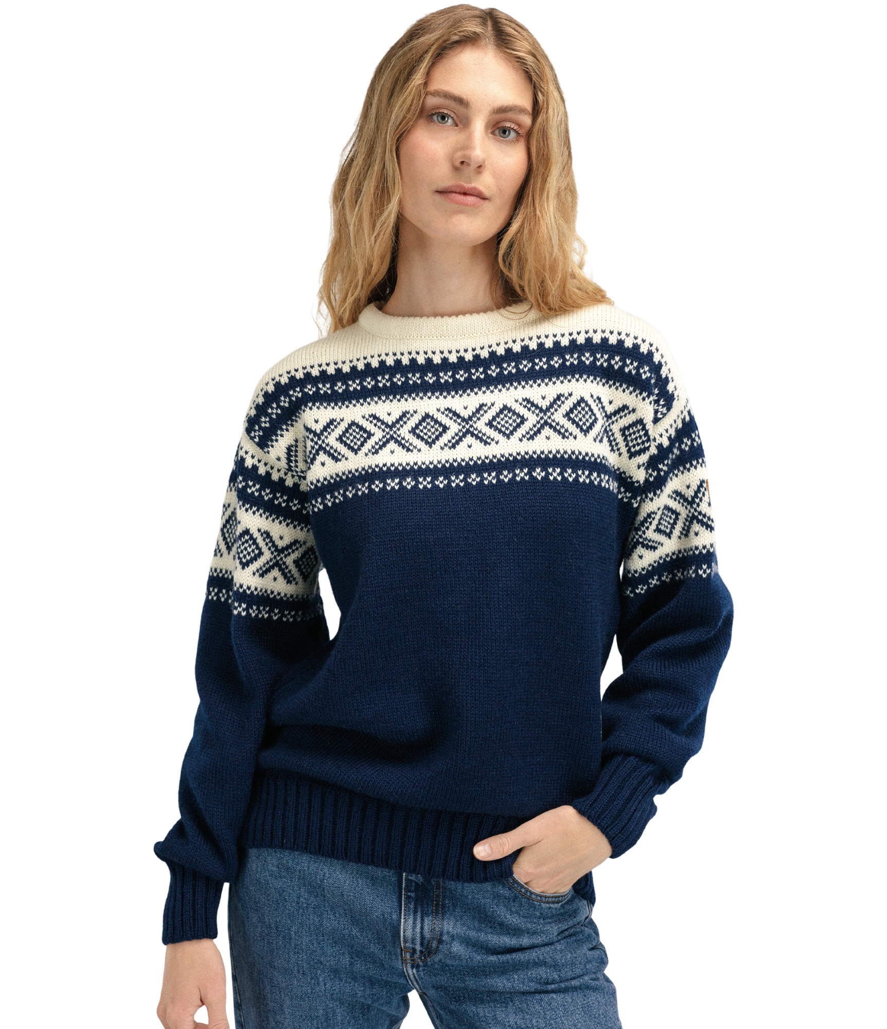 megztinis moterims vilnonis tamsiai mėlynas