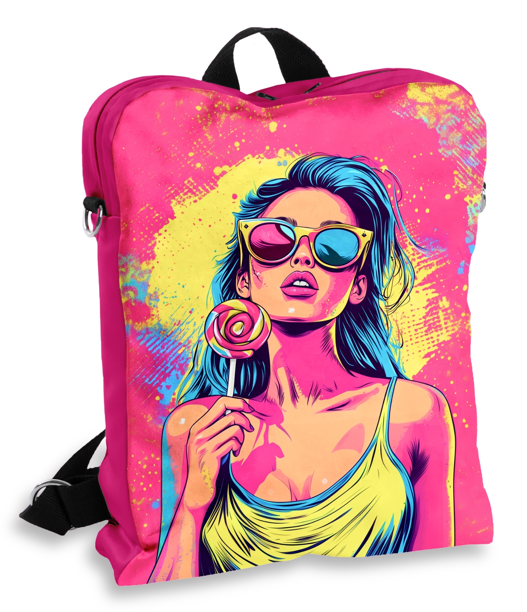 ryški ir talpi kuprinė moterims geltona rožinė