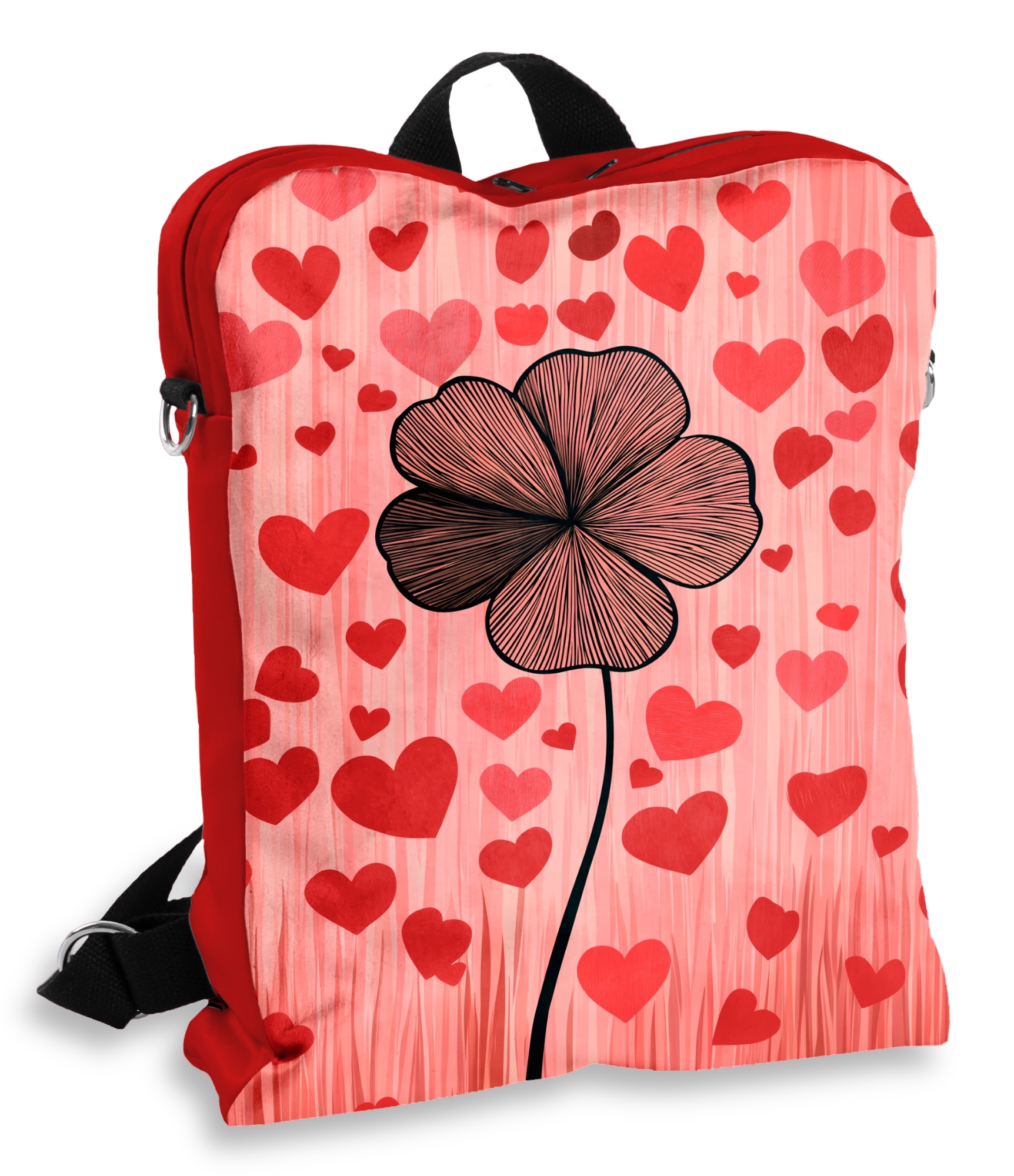 rausva kuprinė moterims širdelės