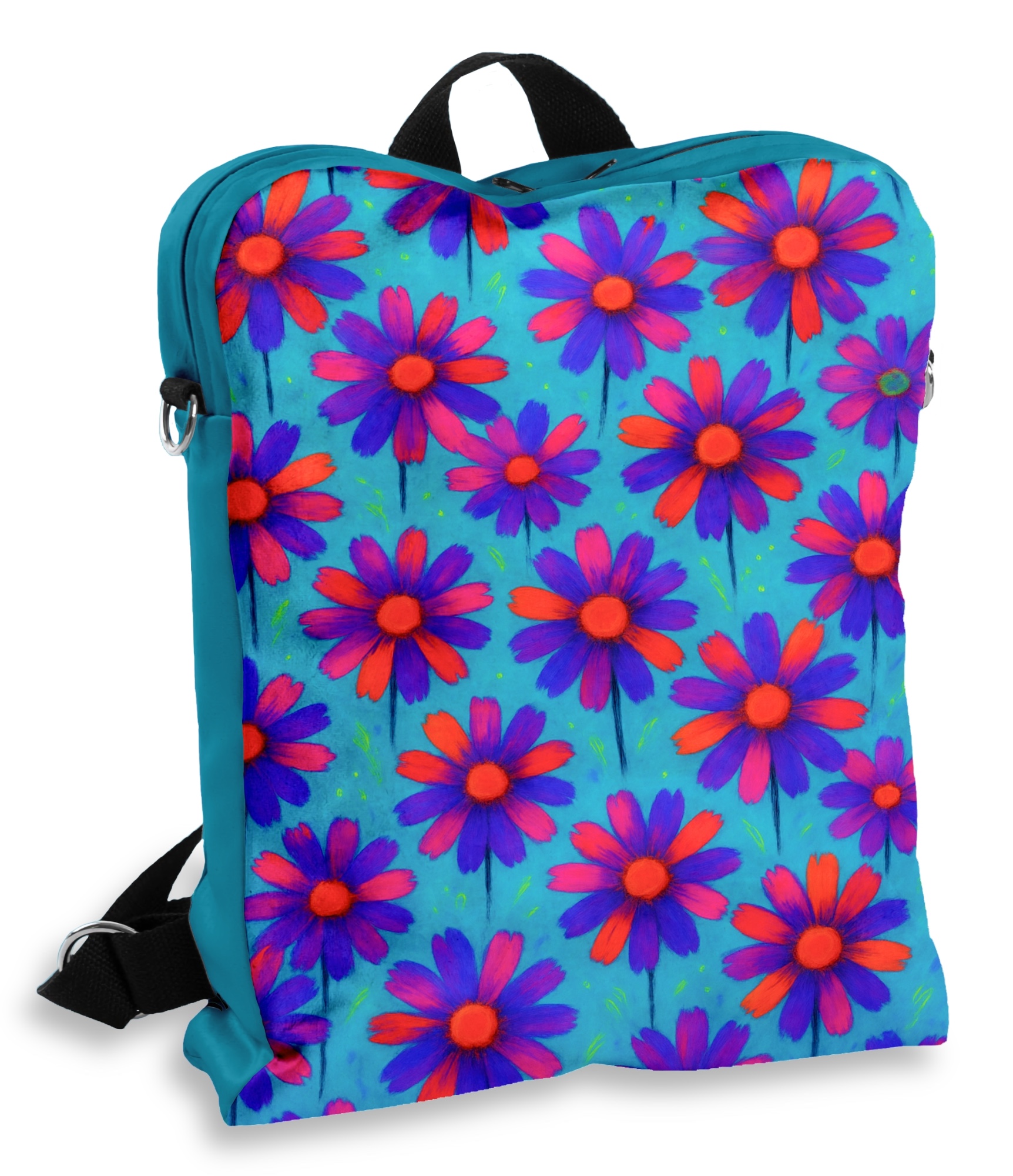 gėlėta moteriška talpi kuprinė