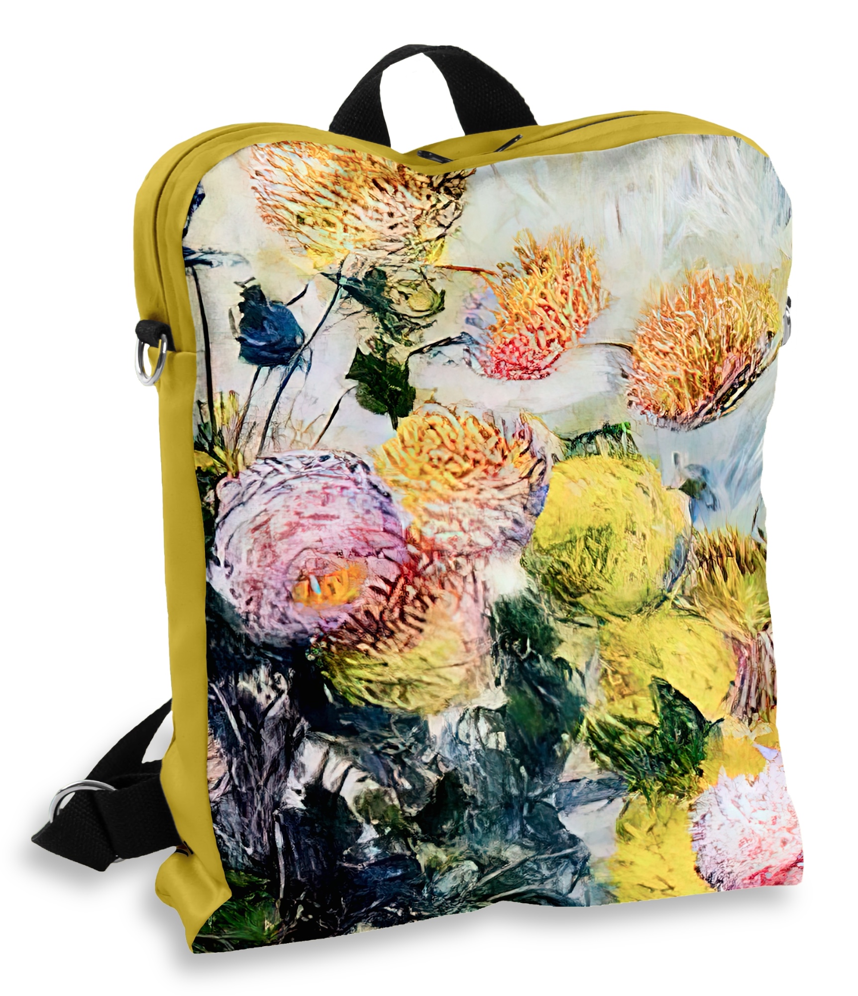 gėlėta kuprinė moterims