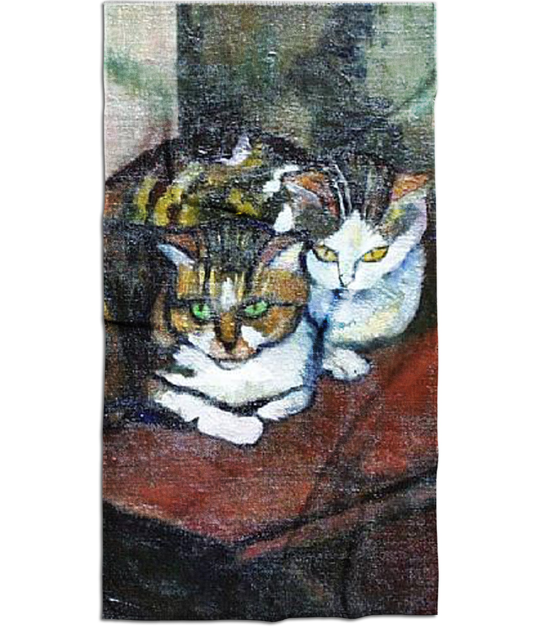 rankšluostis su spauda katinai du