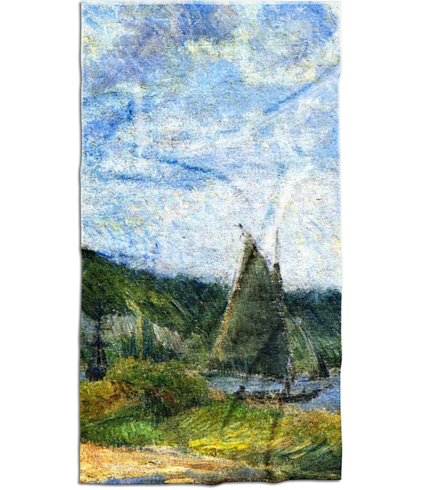 rankšluostis vasariškas su laivu