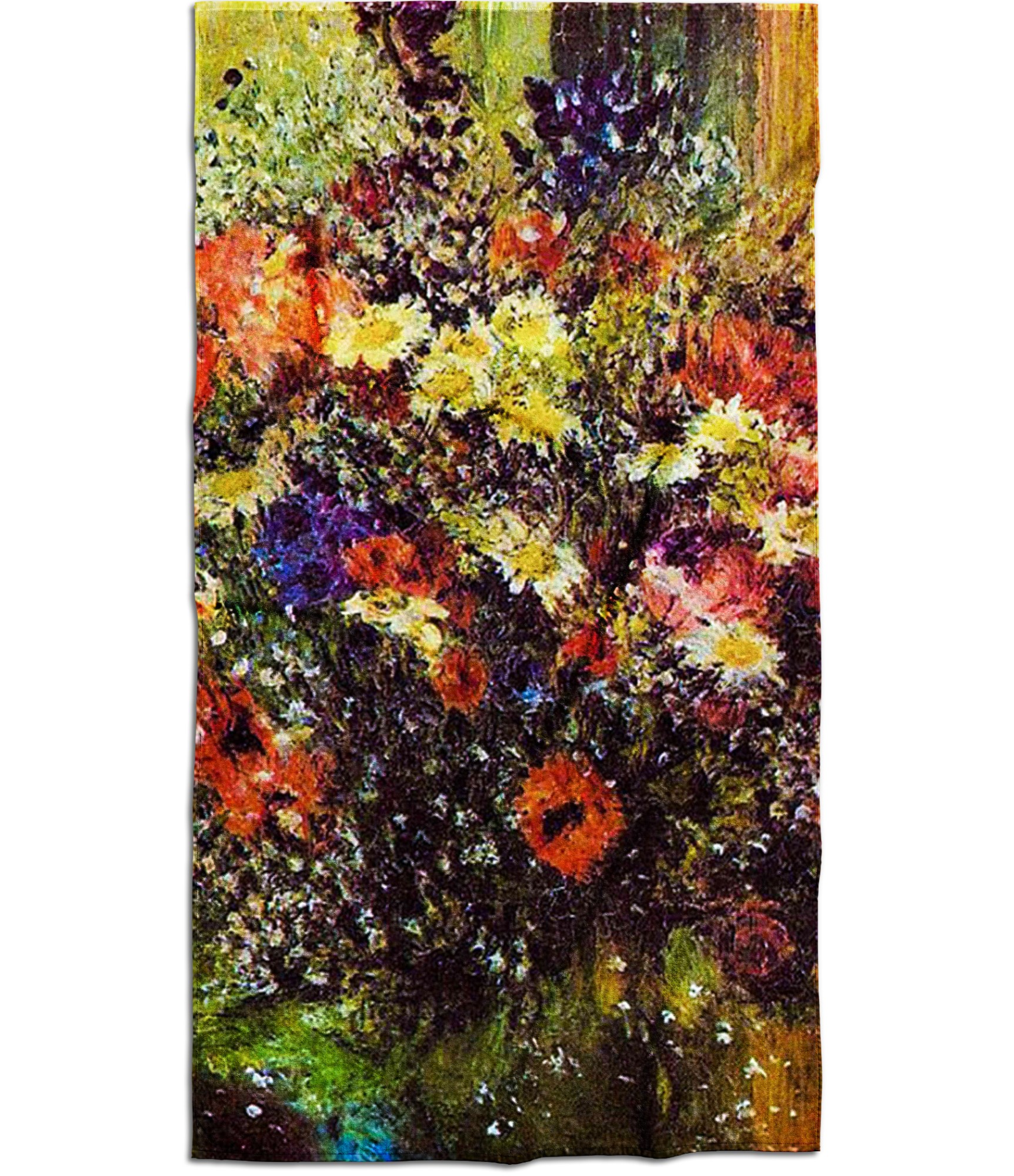 rankšluostis su spauda gėlėtas