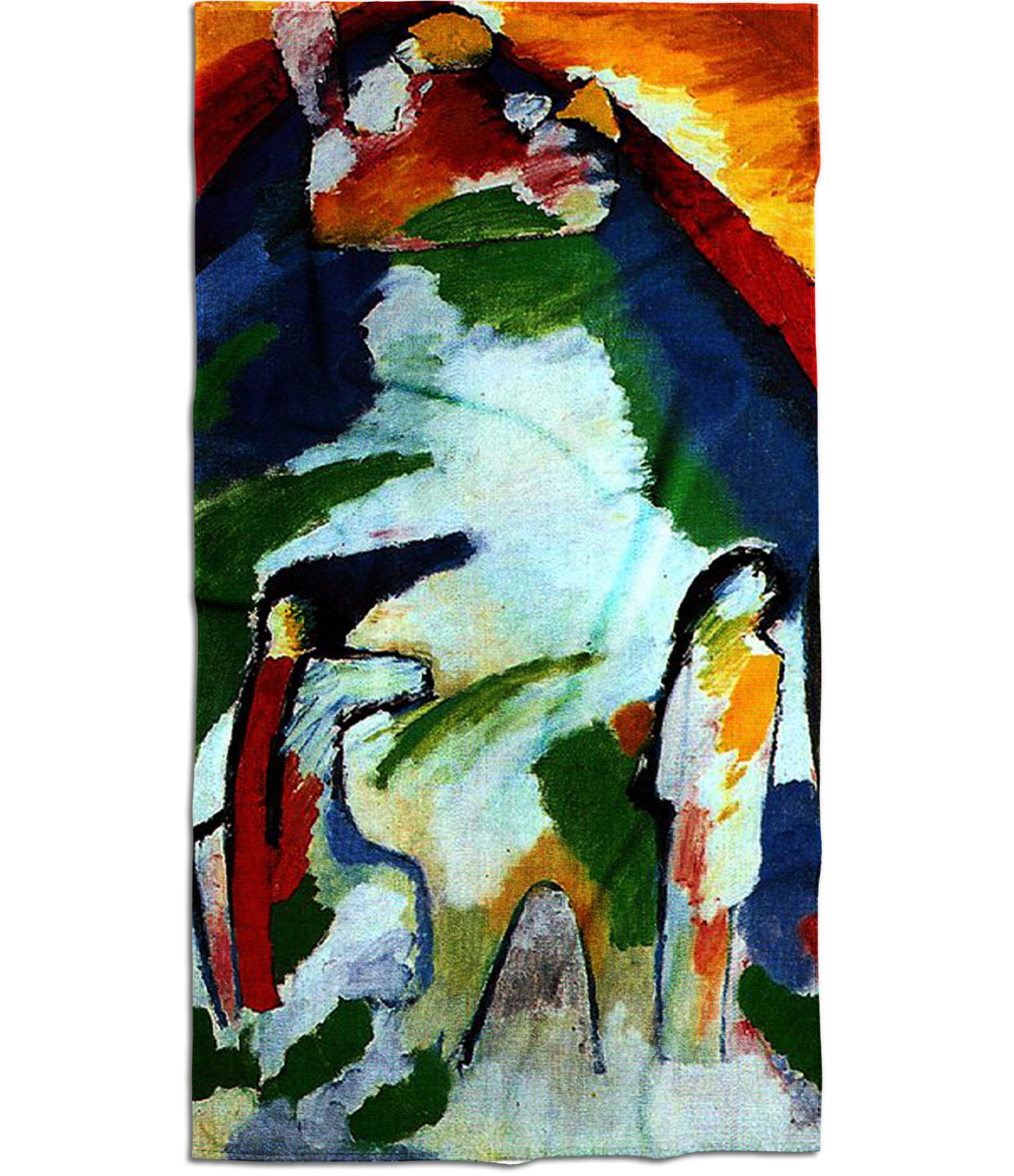 abstraktaus stiliaus rankšluostis su spauda