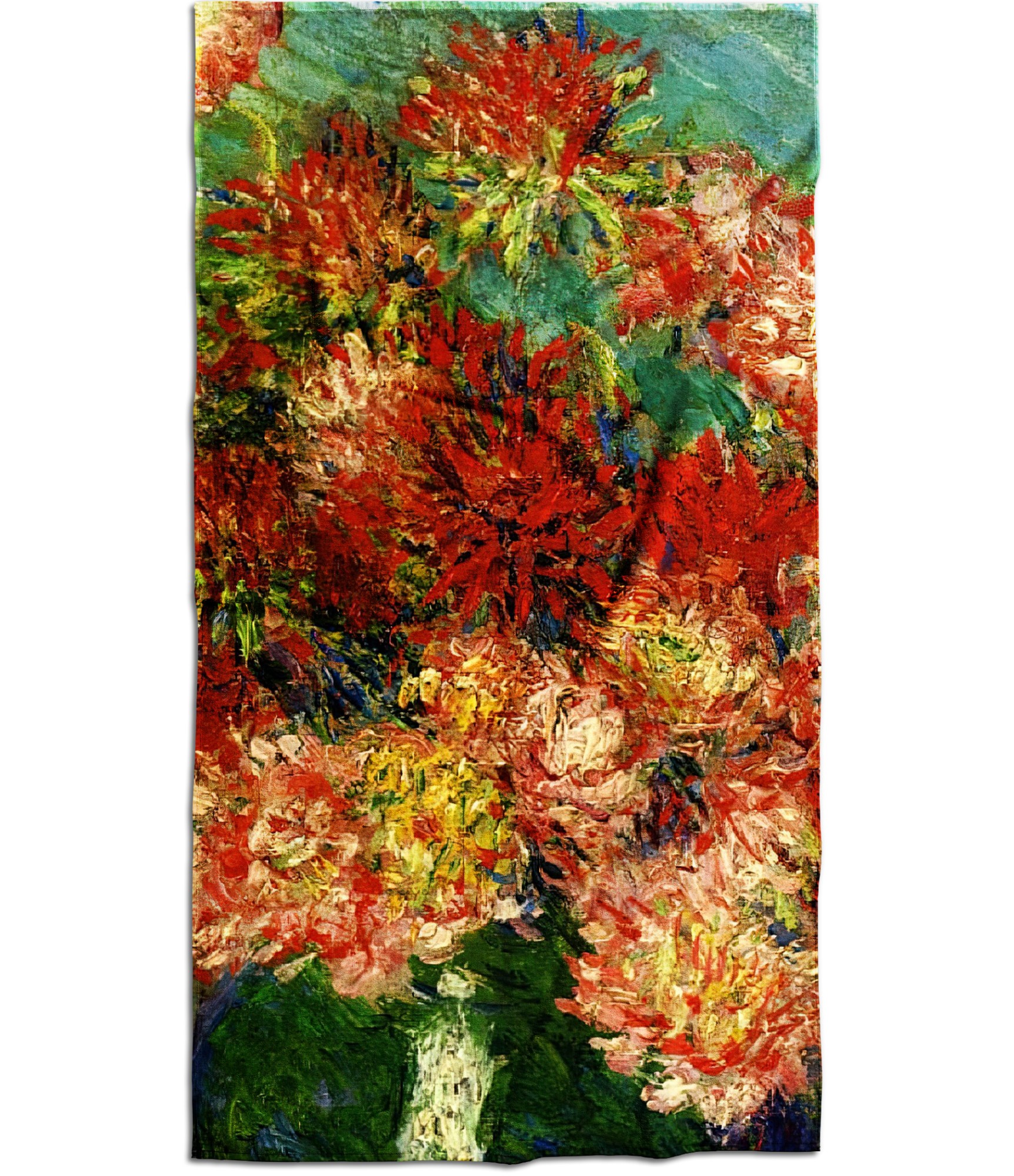 gėlėtas rankšluostis su spauda