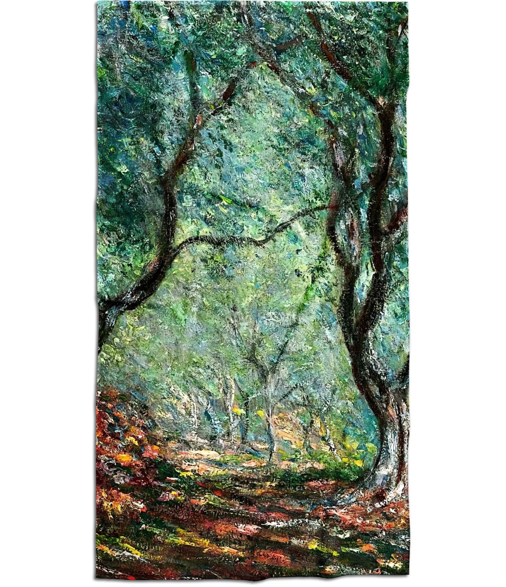 žalias rankšluostis su spauda