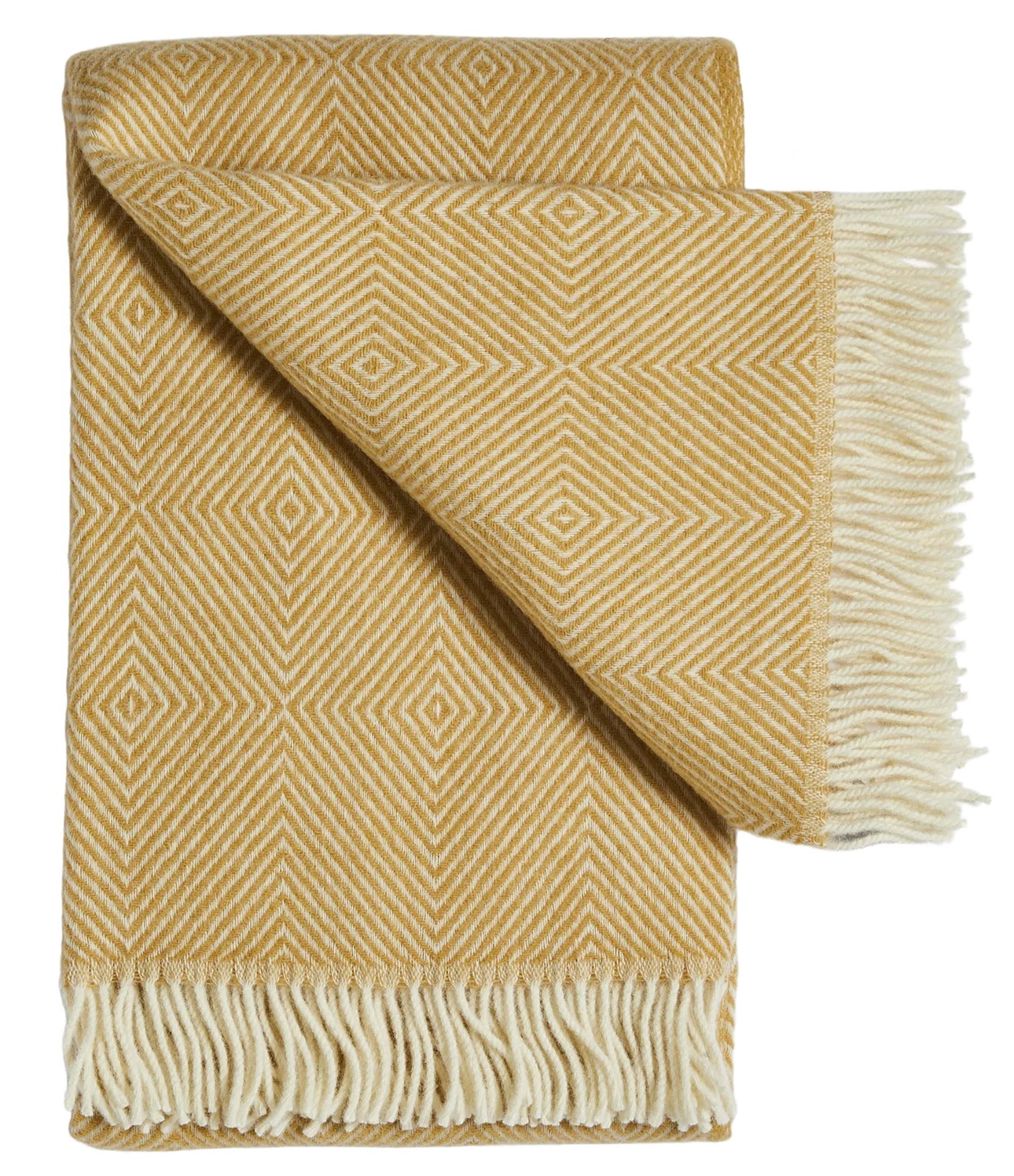 Geltonas vilnonis pledas su kutais