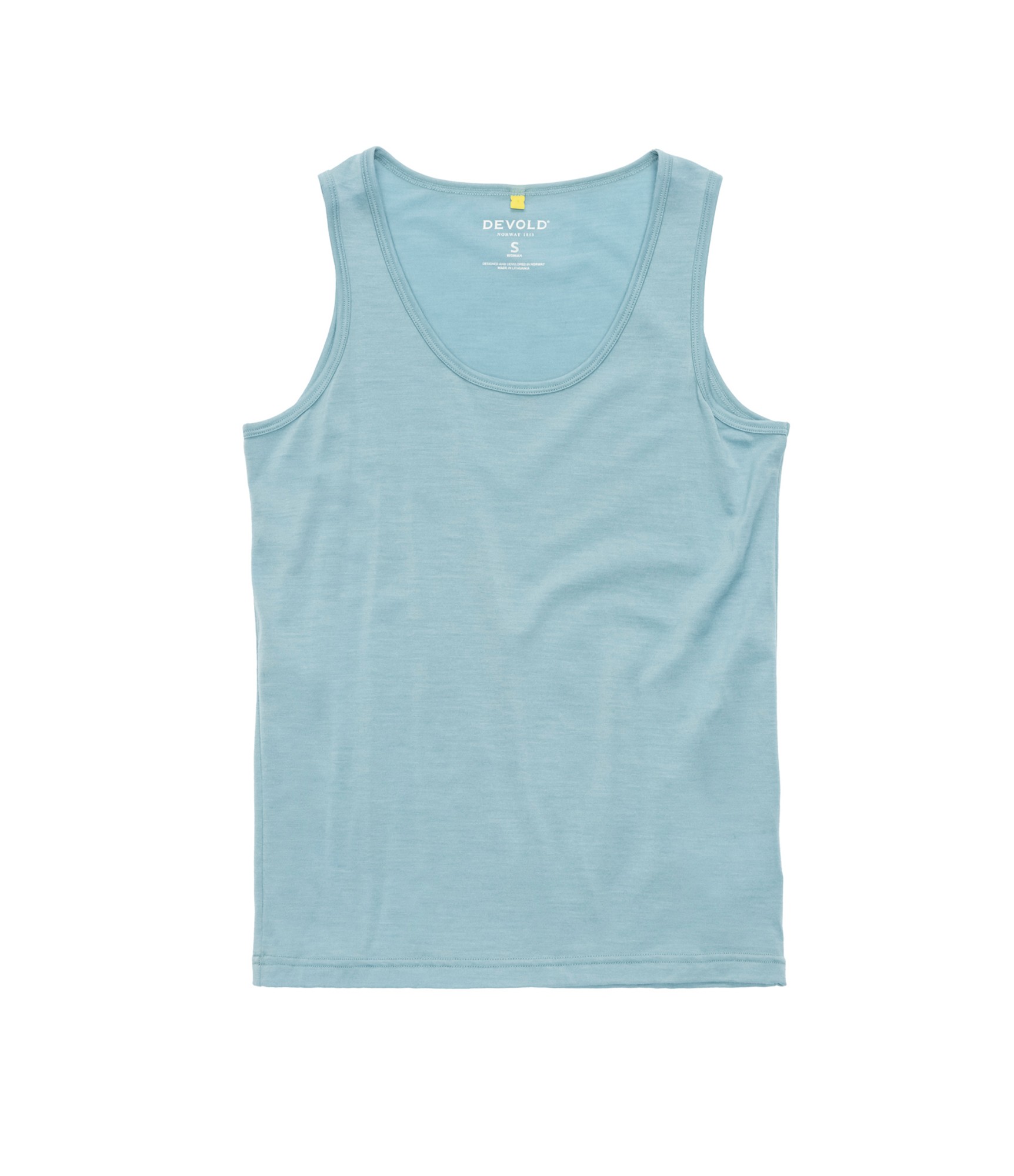 mėlyna berankovė merino vilnos palaidinė moterims