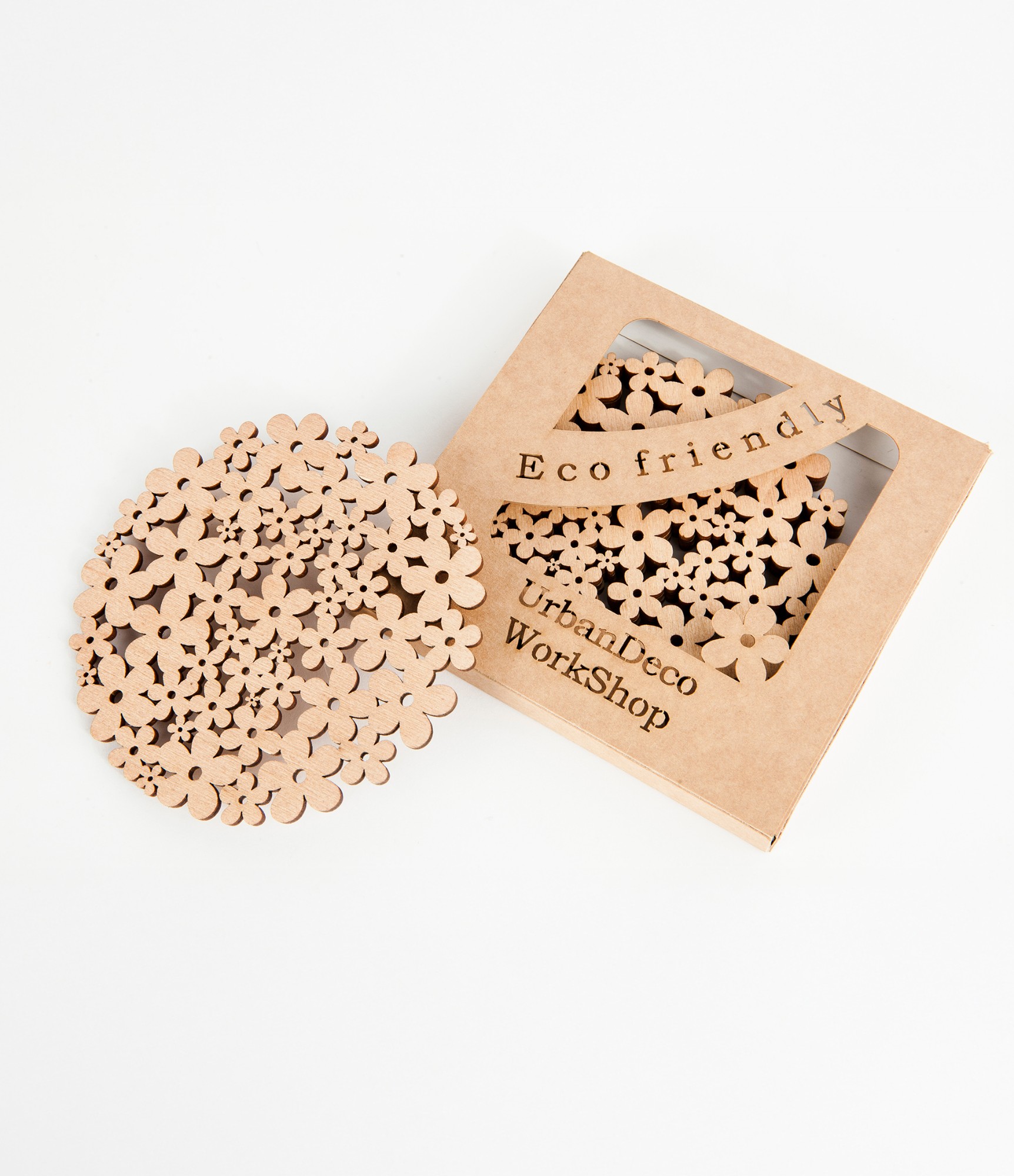 mediniai padėkliukai rinkinys dovanų dėžutė