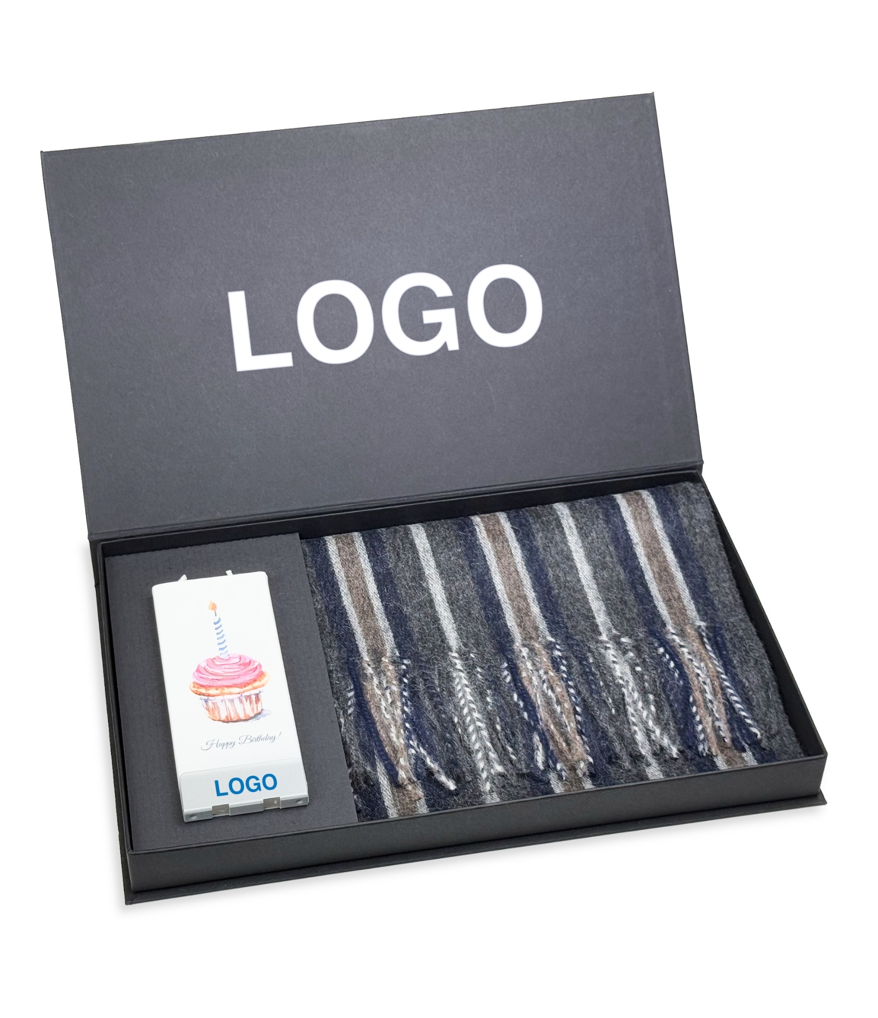 dovanos imonems su logo salikas ir zvake