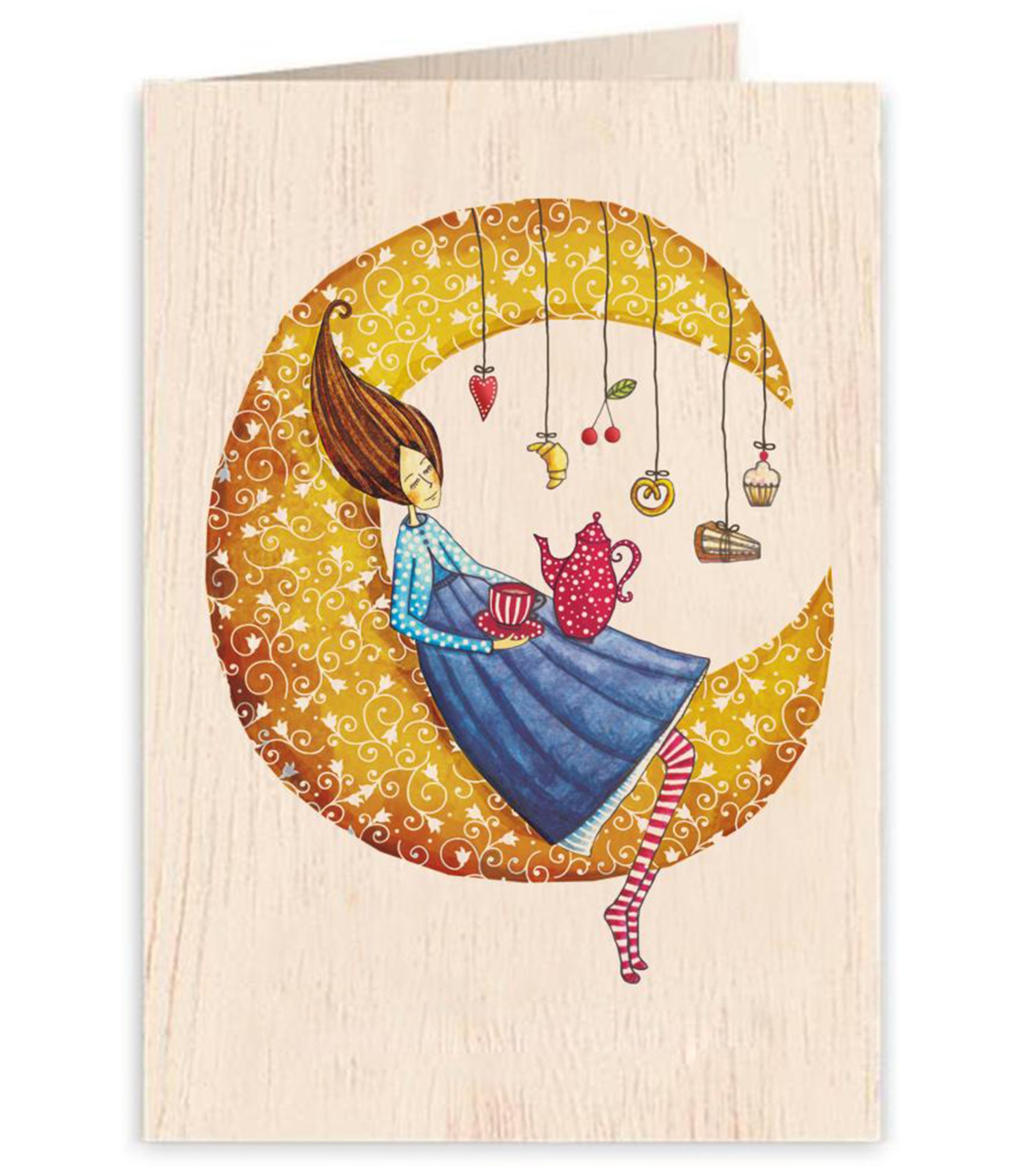 stilingas medinis sveikinimo atvirukas