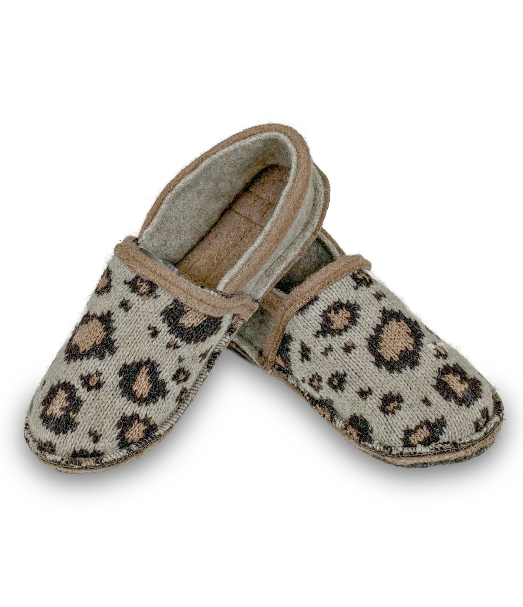 moteriškos vilnonės šlepetės leopardo raštas