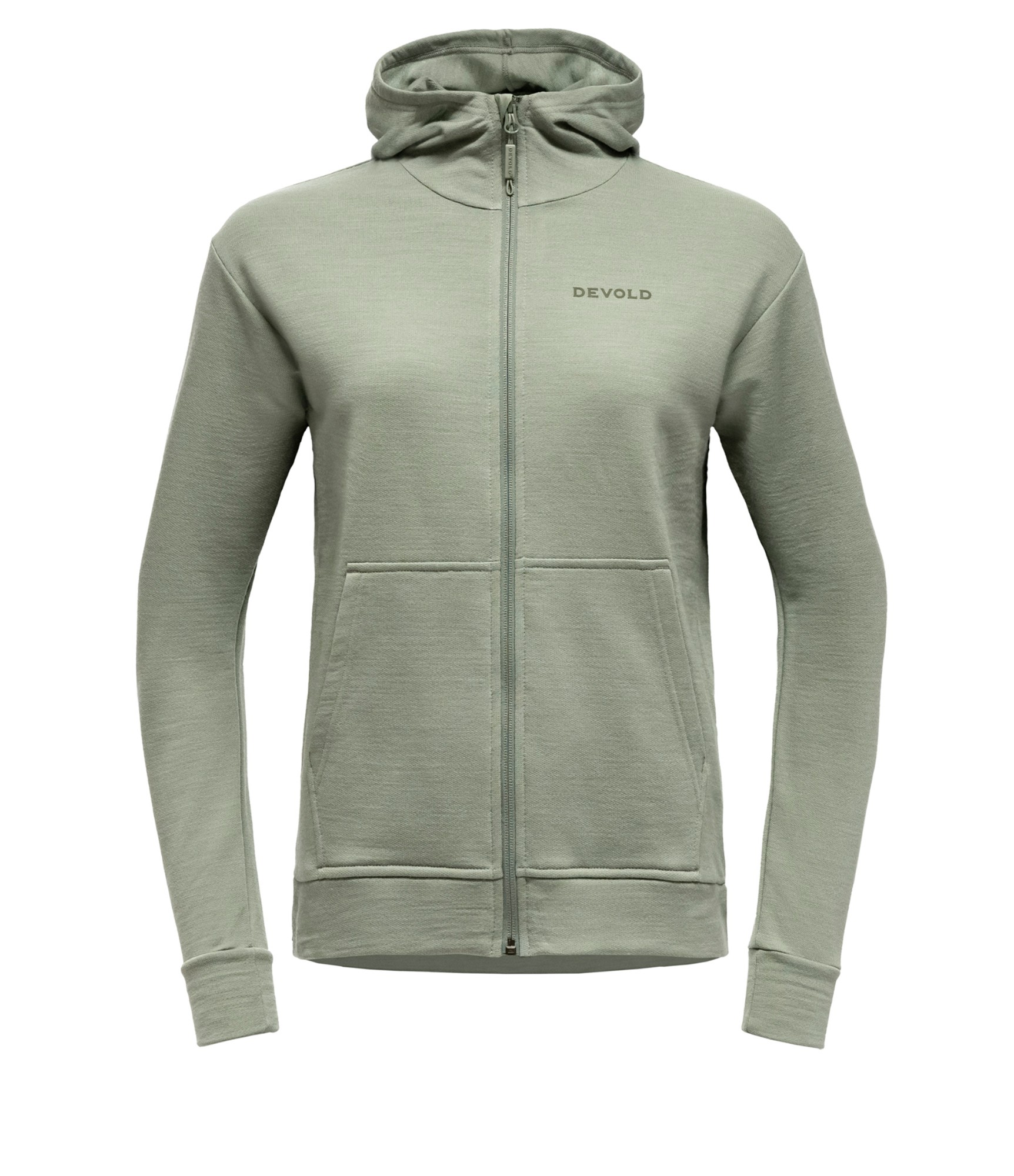 džemperis moterims merino vilna su kapišonu žalsvas