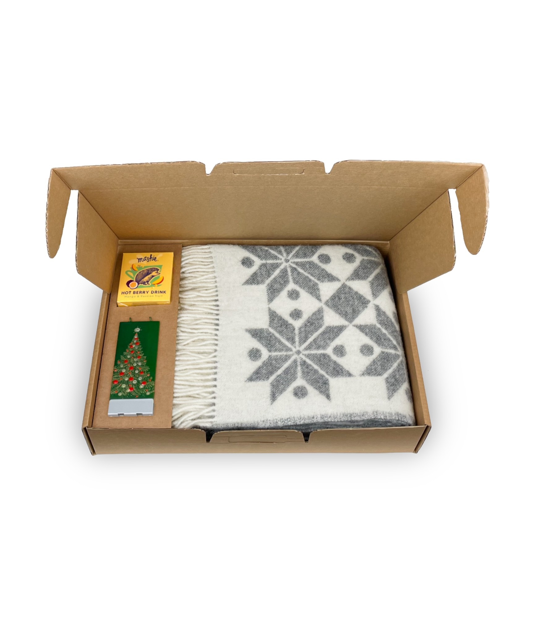 kaledine dovana rinkinys pledas zvake ir arbata