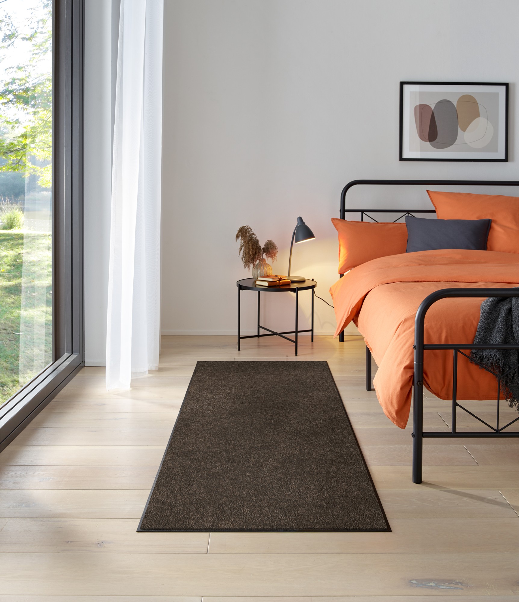 rudas kiliminis takas plaunamas