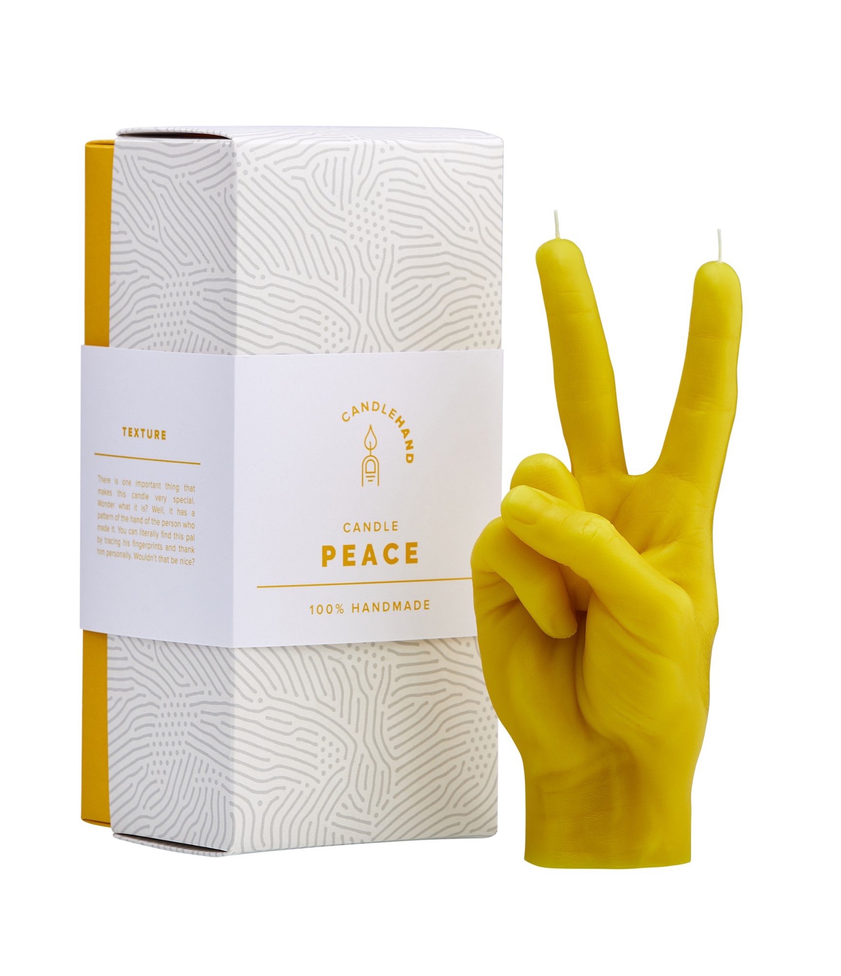 Dzeltena Peace svece dāvana