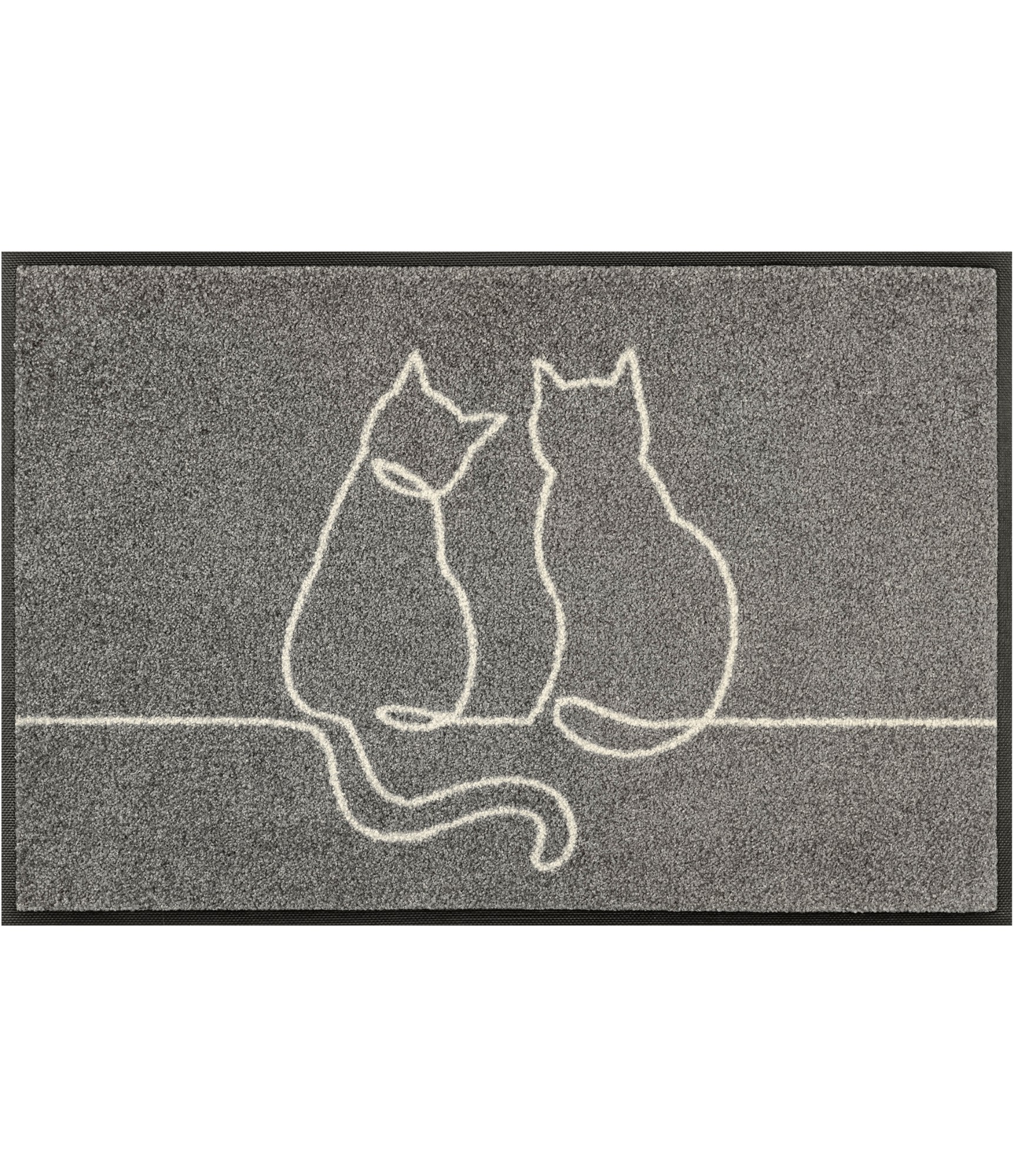 Pelēks durvju paklājs ar kaķiem Lovetails