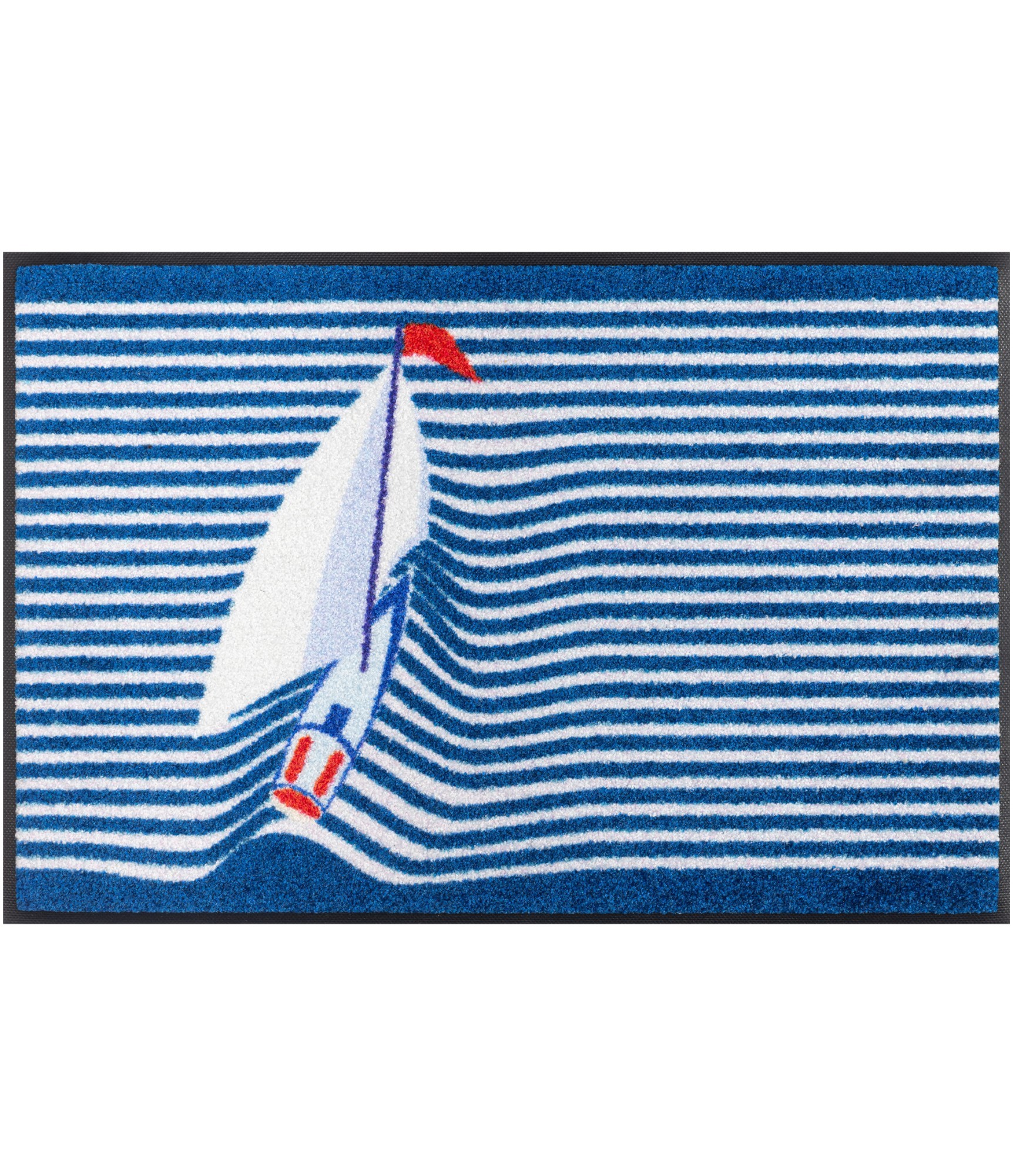 Zils durvju paklājs ar buru laivu Sailing Boat