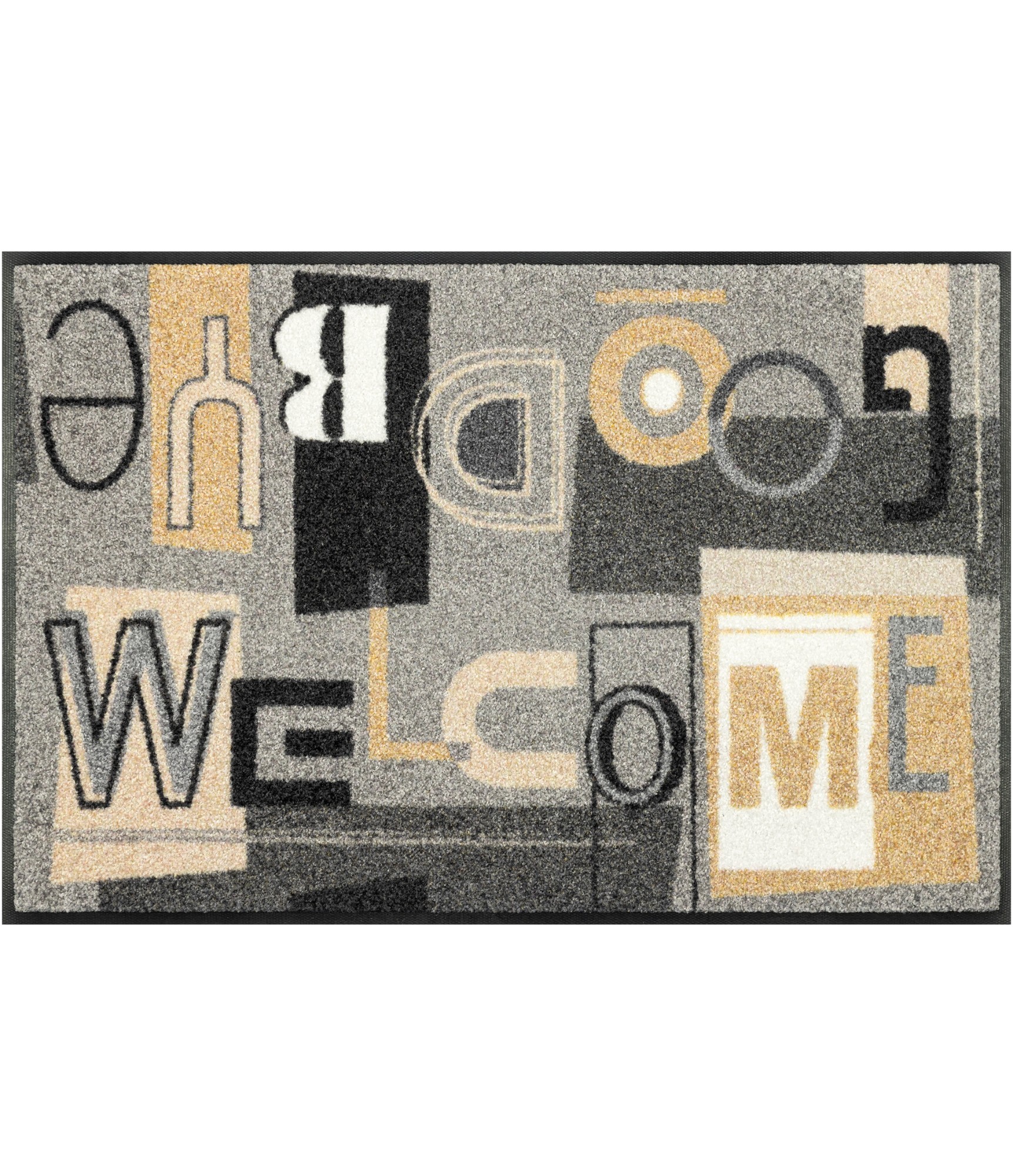 Stilīgs durvju paklājiņš ar uzrakstu Welcome Goodbye