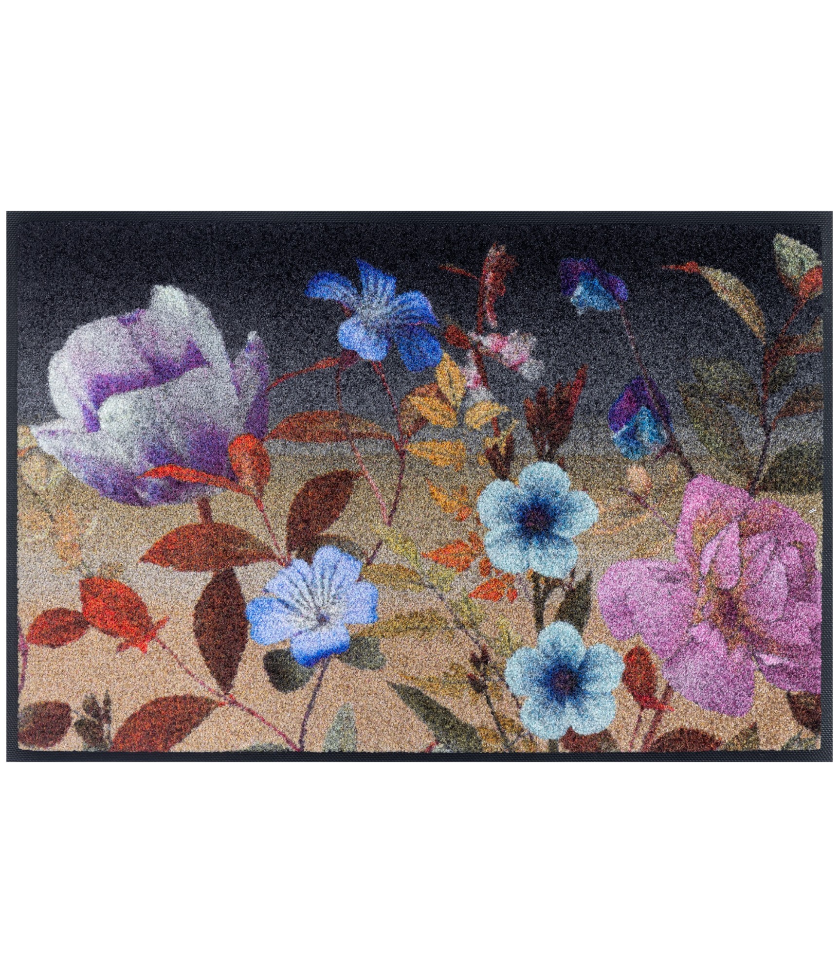 Durvju paklājs ar ziediem Midnight Blooms