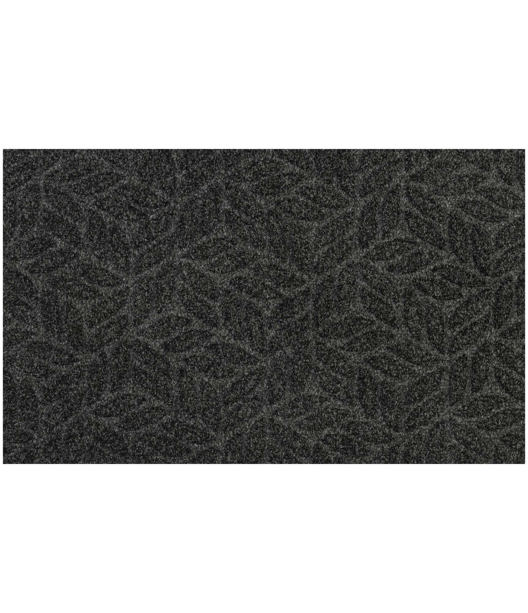 Tumši pelēks durvju paklājs Leaves Dark Grey